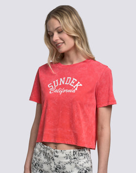 T-SHIRT CROP VINTAGE WASH POUR FEMME