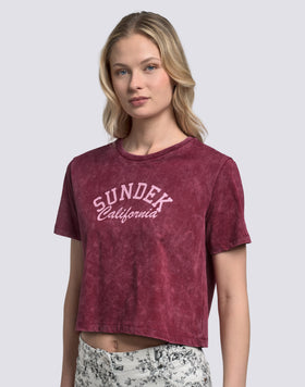 T-SHIRT CROP VINTAGE WASH POUR FEMME