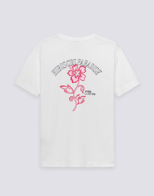 T-SHIRT POUR FEMME AVEC IBISCO BRODÉ ET IMPRIMÉ