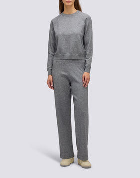 WOMEN'S CREW NECK KNITTED SWEATSHIRT WITH EMBROIDERED LOGO