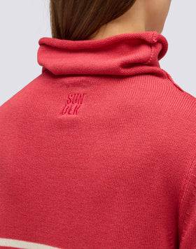 PULL COL MONTANT FEMME AVEC DÉTAIL RAYÉ