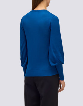 PULL EN LAINE À COL RAS DU COU ET MANCHES ÉTROITES POUR FEMME