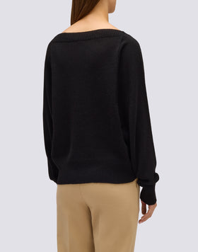 PULL EN LAINE À COL BATEAU POUR FEMME