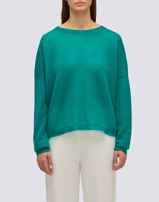 PULL COL ROND EN MOHAIR POUR FEMME