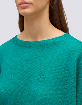 PULL COL ROND EN MOHAIR POUR FEMME