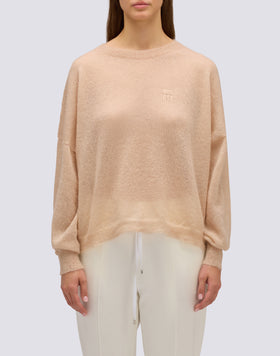 PULL COL ROND EN MOHAIR POUR FEMME