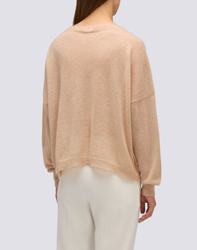 PULL COL ROND EN MOHAIR POUR FEMME