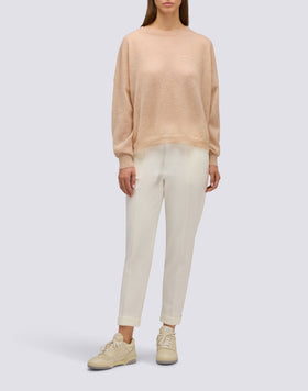 PULL COL ROND EN MOHAIR POUR FEMME