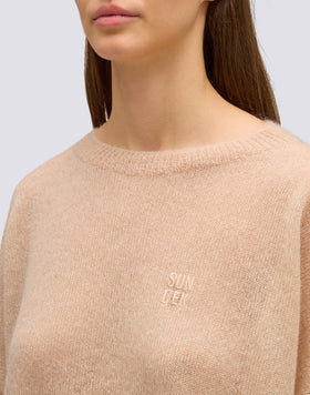 PULL COL ROND EN MOHAIR POUR FEMME
