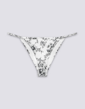 KERR - ROSE DE JOIE PATTERNED HIGH-CUT BIKINI BOTTOMS WITH ADJUSTABLE TIES