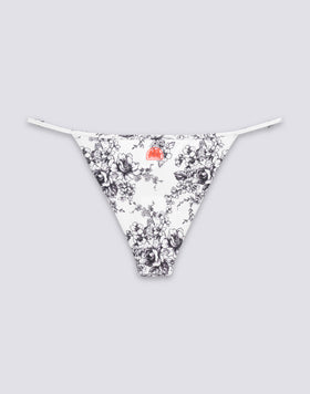 KERR - ROSE DE JOIE PATTERNED HIGH-CUT BIKINI BOTTOMS WITH ADJUSTABLE TIES