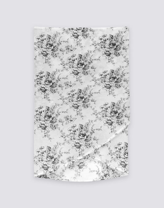 PARÉO EN VOILE DE COTON IMPRIMÉ ROSE DE JOIE