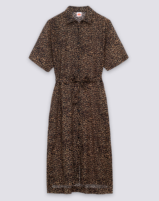 ROBE CHEMISIER FEMME ANIMALIER AVEC CEINTURE AMOVIBLE