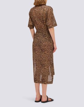 ROBE CHEMISIER FEMME ANIMALIER AVEC CEINTURE AMOVIBLE