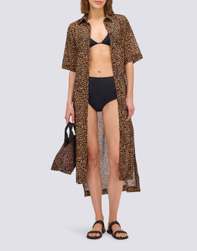 ROBE CHEMISIER FEMME ANIMALIER AVEC CEINTURE AMOVIBLE