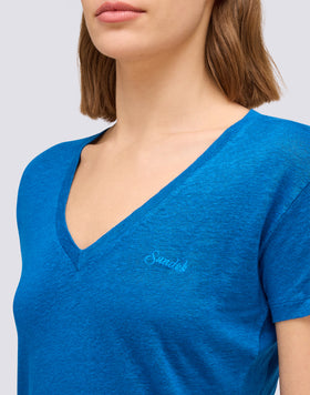WOMEN'S HALF-SLEEVED LINEN T-SHIRT
