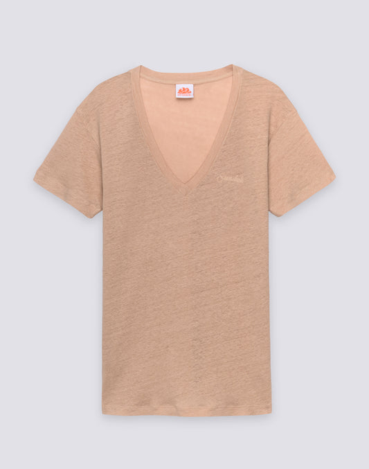T-SHIRT À DEMI-MANCHES EN LIN