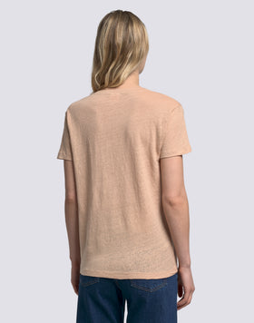 HALF-SLEEVED LINEN T-SHIRT