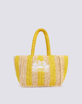 VITA - WOVEN STRAW BAG WITH EMBROIDERED LOGO