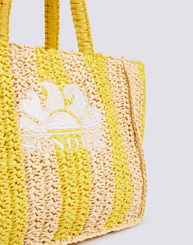 VITA - WOVEN STRAW BAG WITH EMBROIDERED LOGO