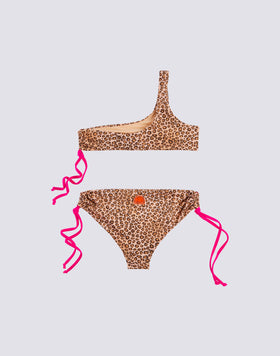 BIKINI TOP MONOSPALLA E SLIP CON LACCI REGOLABILI