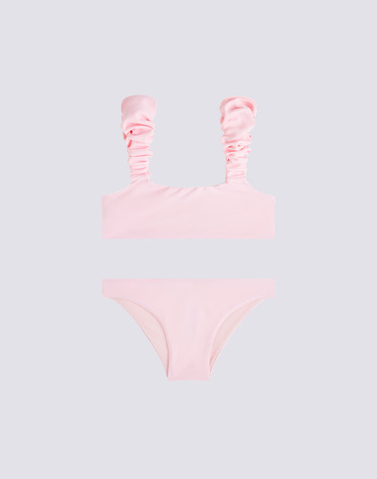 HAUT DE BIKINI À VOLANTS ET SLIP FIXE