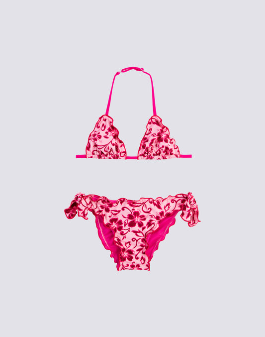 GIRL'S BIKINI WITH HIBISCUS PRINT SK23