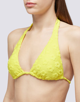 TOP DE RIZO JACQUARD AMERICANO CON ESTAMPADO FLORAL