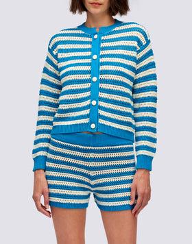 STRIPED BOLERO CARDIGAN
