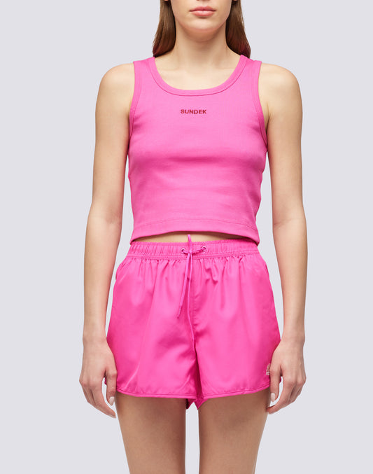 CROP TOP CON LOGOTIPO BORDADO