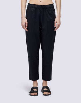 PANTALONI IN POPELINE A VITA ELASTICIZZATA