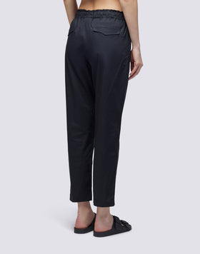 PANTALONI IN POPELINE A VITA ELASTICIZZATA