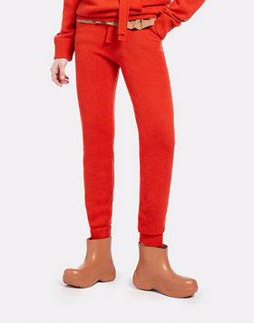 PANTALON EN LAINE MÉLANGÉE AVEC CORDON
