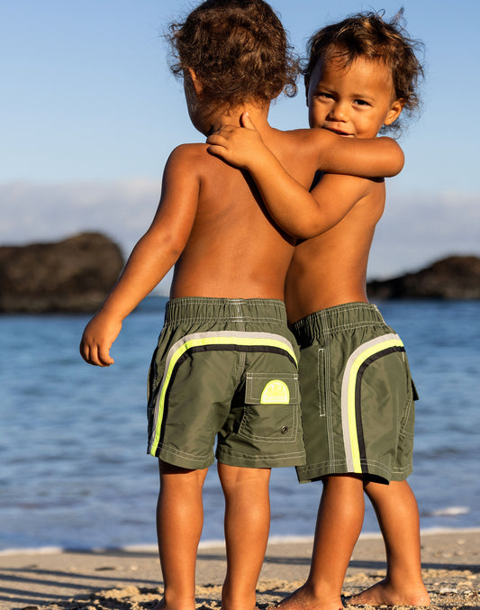 BAÑADOR NIÑO CORTO CON CINTURA ELÁSTICA ICONIC TAFFETA