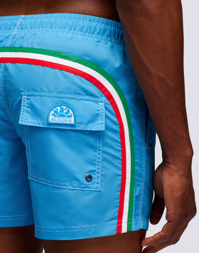 TRAJE DE BAÑO CORTO CINTURA ELÁSTICA ICÓNICO TAFETÁN BANDERA DE ITALIA