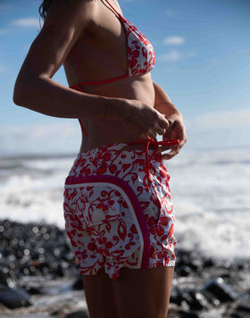 COAST - PANTALONES CORTOS DE PLAYA REPREVE® CON ESTAMPADO DE HIBISCO SK23
