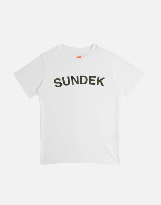 CREWNECK T-SHIRT WITH CAMOU PRINT LOGO