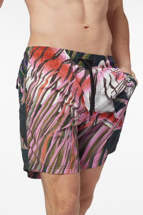 SHORT DE BAIN TAILLE ÉLASTIQUE MOYENNE IMPRIMÉ SAVANNAH