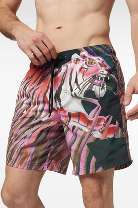SHORT DE BAIN TAILLE ÉLASTIQUE MOYENNE IMPRIMÉ SAVANNAH