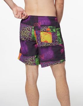 ZINE PRINT MEDIUM ELASTICATED WAIST BOARDSHORT