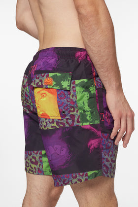 ZINE PRINT MEDIUM ELASTICATED WAIST BOARDSHORT