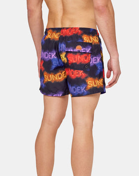 COSTUME DA BAGNO CORTO CON STAMPA BLAZING