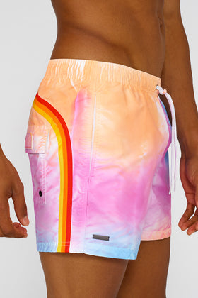 SHORT SWIM SHORTS WITH AN ELASTICATED WAISTBAND