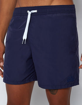MID-LENGTH SWIM SHORTS WITH AN ELASTICATED WAISTBAND