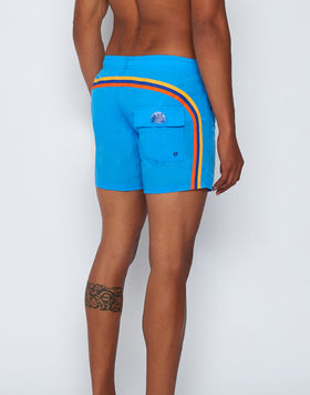 CRINKLE SHORT SWIM SHORTS WITH AN ELASTICATED WAISTBAND