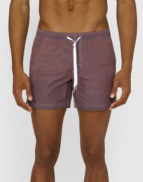 STONE WASH SHORT SWIM SHORTS WITH AN ELASTICATED WAISTBAND