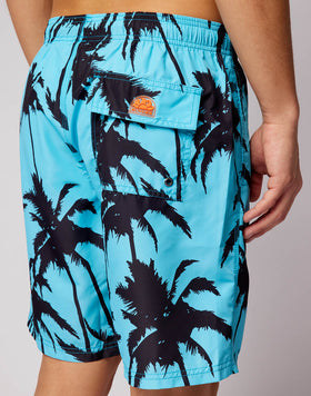 LONG ELASTICATED WAIST MULTIPALM PRINT BOARDSHORT
