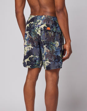 COSTUME DA BAGNO LUNGO A VITA ELASTICATA STAMPA SPOTTY JUNGLE