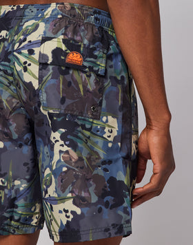 COSTUME DA BAGNO LUNGO A VITA ELASTICATA STAMPA SPOTTY JUNGLE
