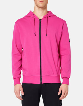 FELPA IN COTONE CON CAPPUCCIO E ZIP